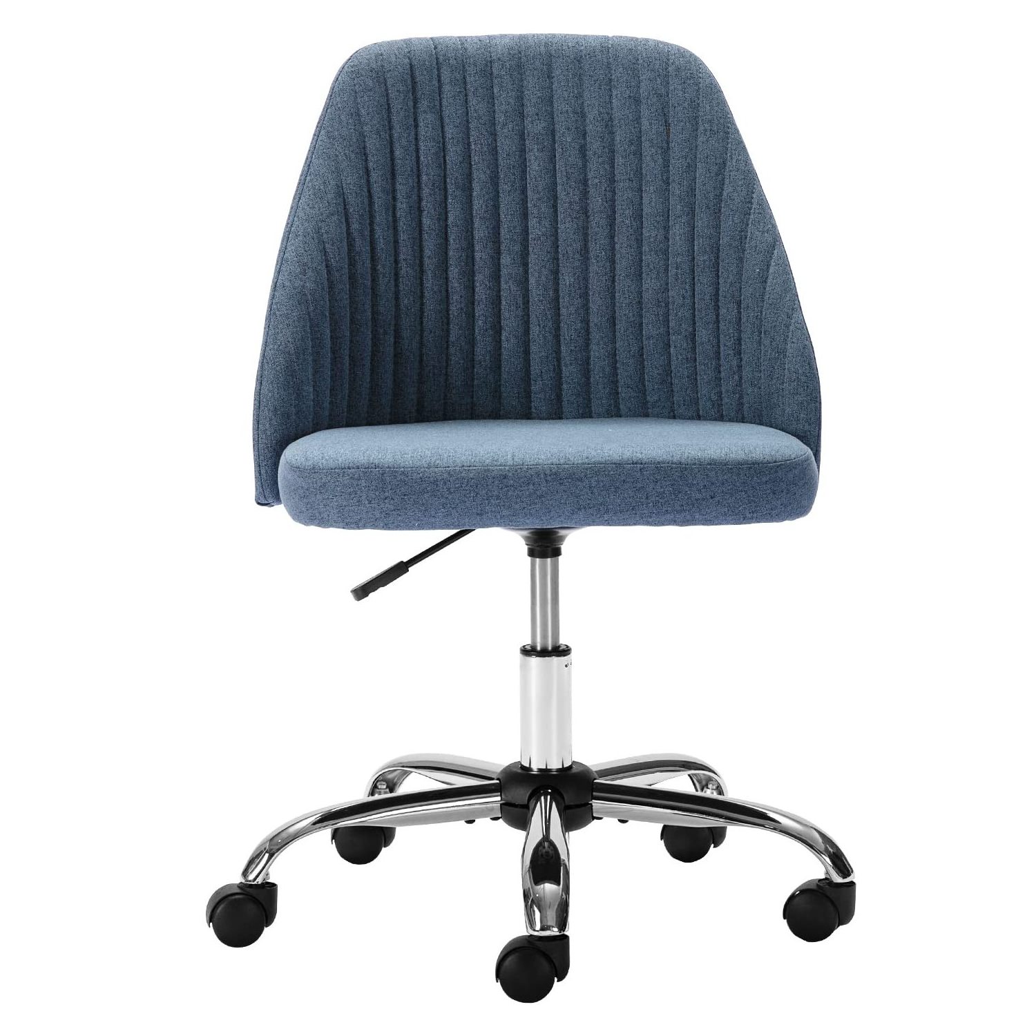 modern Home Office Chair Mid-back Armless Twill Fabric velvet Adjustable Swivel Task Chair for Small Space