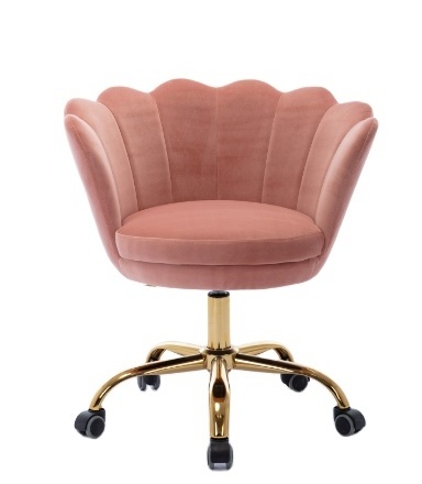 Silla Terciopelo Pink Accent Makeup Chair Relax Armchairs Single Leisure Swivel Arm Sofa Desk Chair With Golden Base