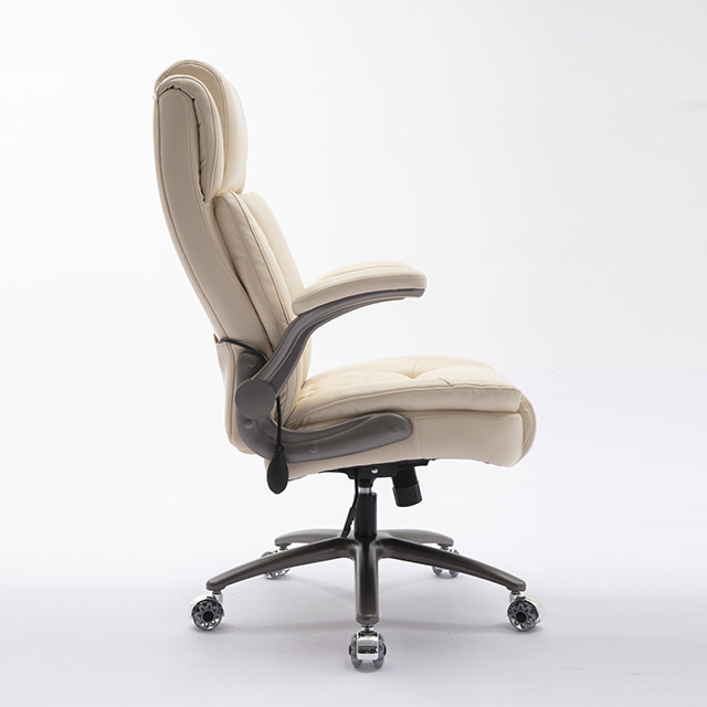 New Smart Computer Chair Beige Big Boss Leather Executive Ergonomic Massage Office Chair for Sale