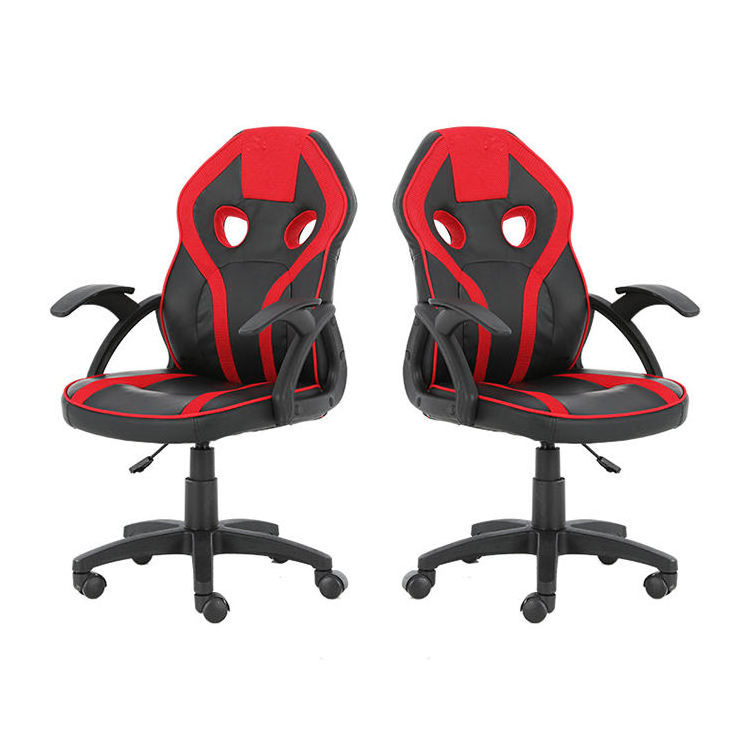 Modern Hot Sale Leg Support Replacement Gaming Chair Black PU Leather and Fabric Swivel Racing Child kids Gaming Chair