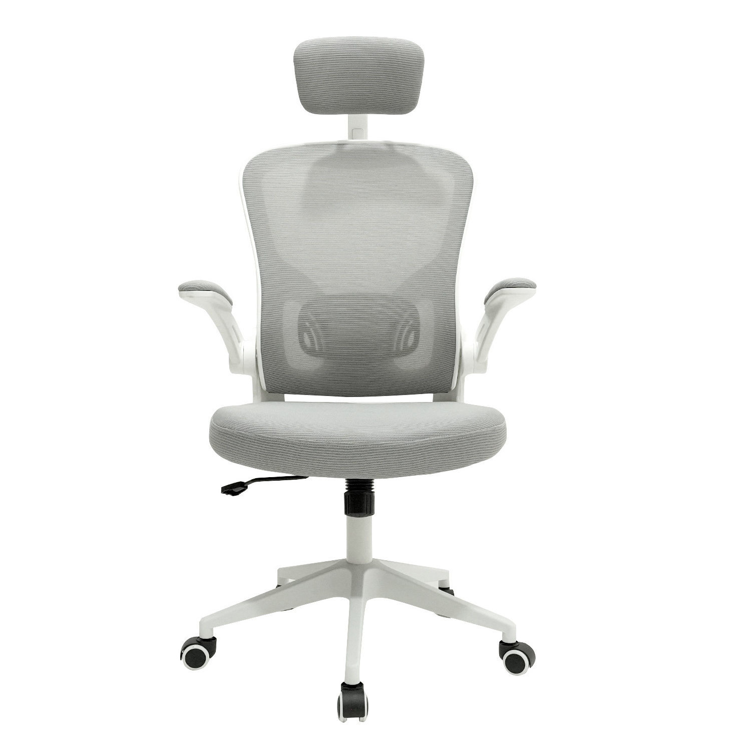 China Ergonomic white frame High back Executive mesh office chair adjustable height gaming chair with headrest and flip armrest