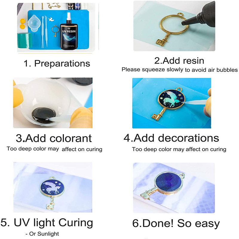 UV Resin 10g-1000g Clear Hard Crystal Glue for Jewelry Art Crafts DIY Making Casting Solar Sunlight UV lamp Curing