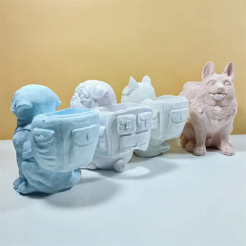 Shar Pei Dog Candle Soap Silicone Mold 3D Sandskin Dog Colored Plaster House Ornament Mould