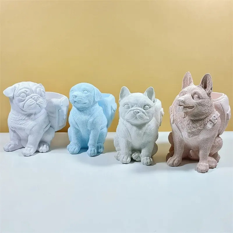 Shar Pei Dog Candle Soap Silicone Mold 3D Sandskin Dog Colored Plaster House Ornament Mould