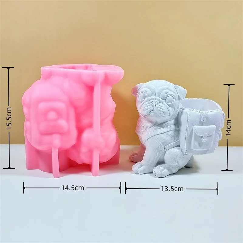 Shar Pei Dog Candle Soap Silicone Mold 3D Sandskin Dog Colored Plaster House Ornament Mould