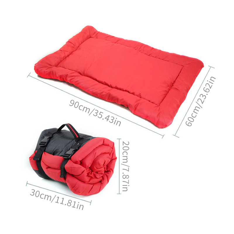 Travel Dog Bed Rollup Crate Mat Kennel Pad  Pet Camping Gear with Carry Handles for Dog or Cat Super Soft  Machine Washable