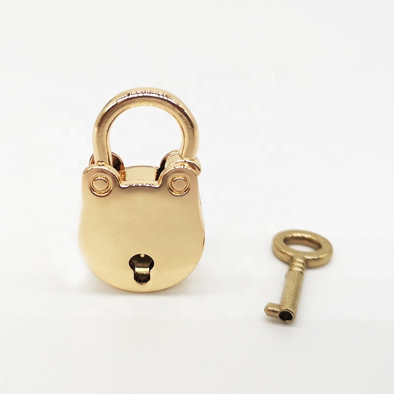 AJF Key lock jewelry gift box metal  round key small bear alloy lock diary lock