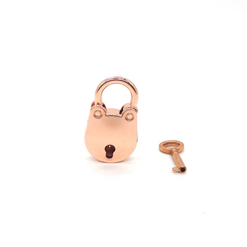 AJF Key lock jewelry gift box metal  round key small bear alloy lock diary lock