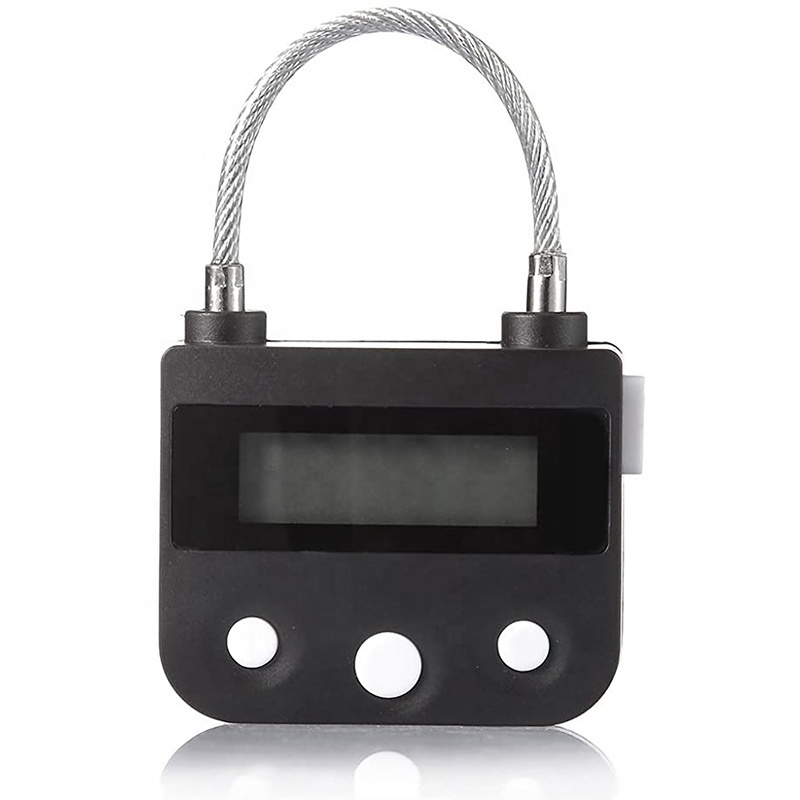 AJF Crystal Display time Lock Multifunctional-USB Rechargeable Time Timer Alarming Padlock Time Release Lock