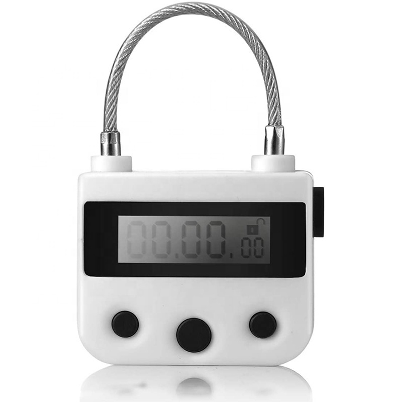 AJF Crystal Display time Lock Multifunctional-USB Rechargeable Time Timer Alarming Padlock Time Release Lock