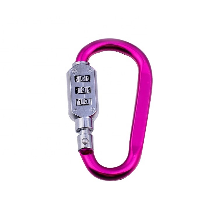 AJF Carabiner Combination Lock  Zinc Alloy 3 Dial Digit Combination for Helmet Suitcase  Travel Luggage Backpack  Lock