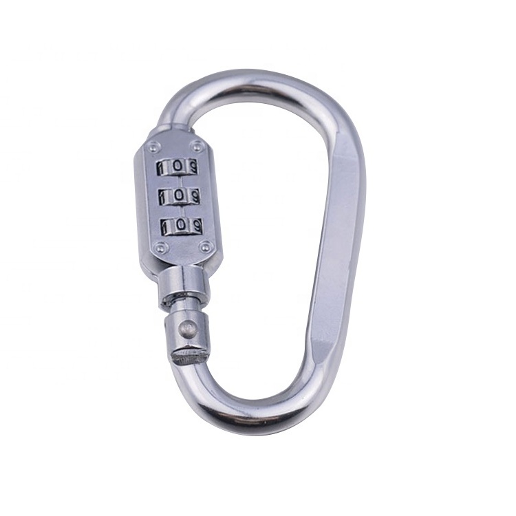 AJF Carabiner Combination Lock  Zinc Alloy 3 Dial Digit Combination for Helmet Suitcase  Travel Luggage Backpack  Lock