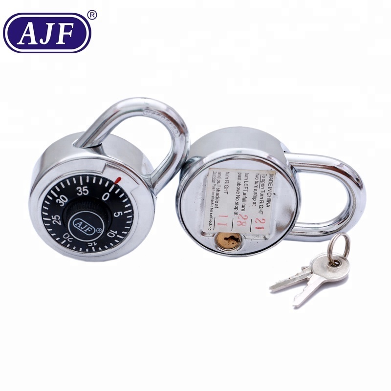 AJF high quality 50mm dial combination padlock with key