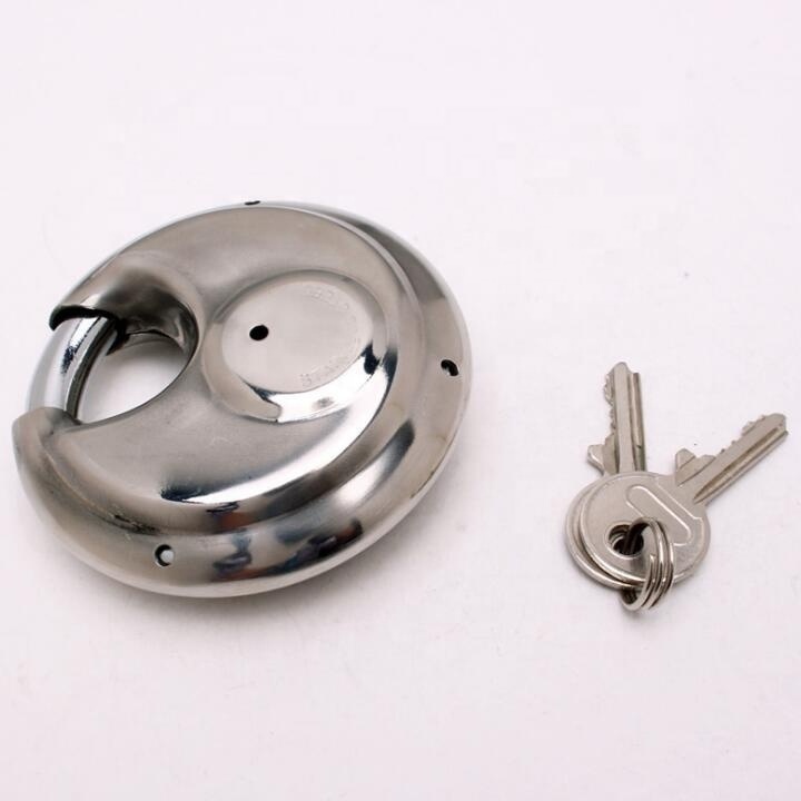 AJF 70mm Stainless Steel Outdoor Round Discus Weatherproof Padlock