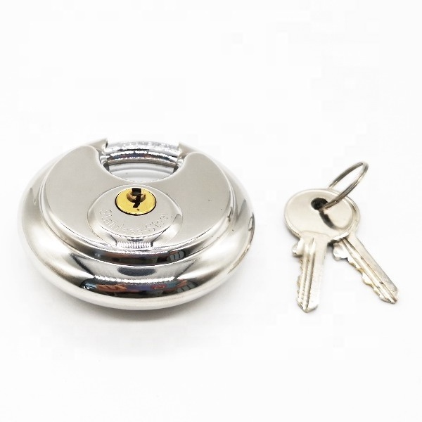 AJF 70mm Stainless Steel Outdoor Round Discus Weatherproof Padlock