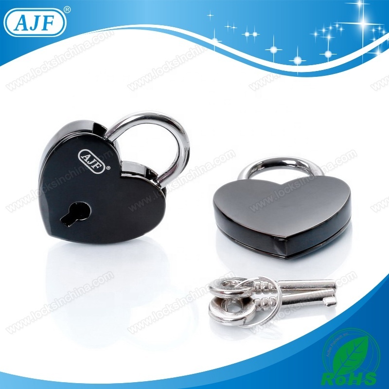 AJF Mini Lock Heart Shaped Padlock and Key Suitable for Valentine's Day and Wedding Gifts