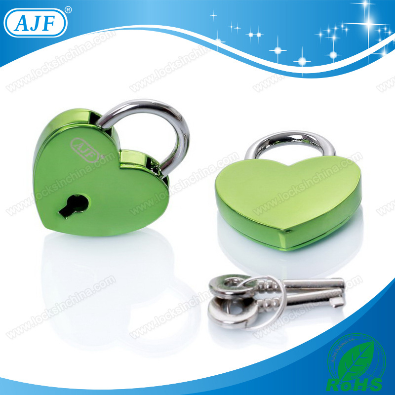 AJF Mini Lock Heart Shaped Padlock and Key Suitable for Valentine's Day and Wedding Gifts