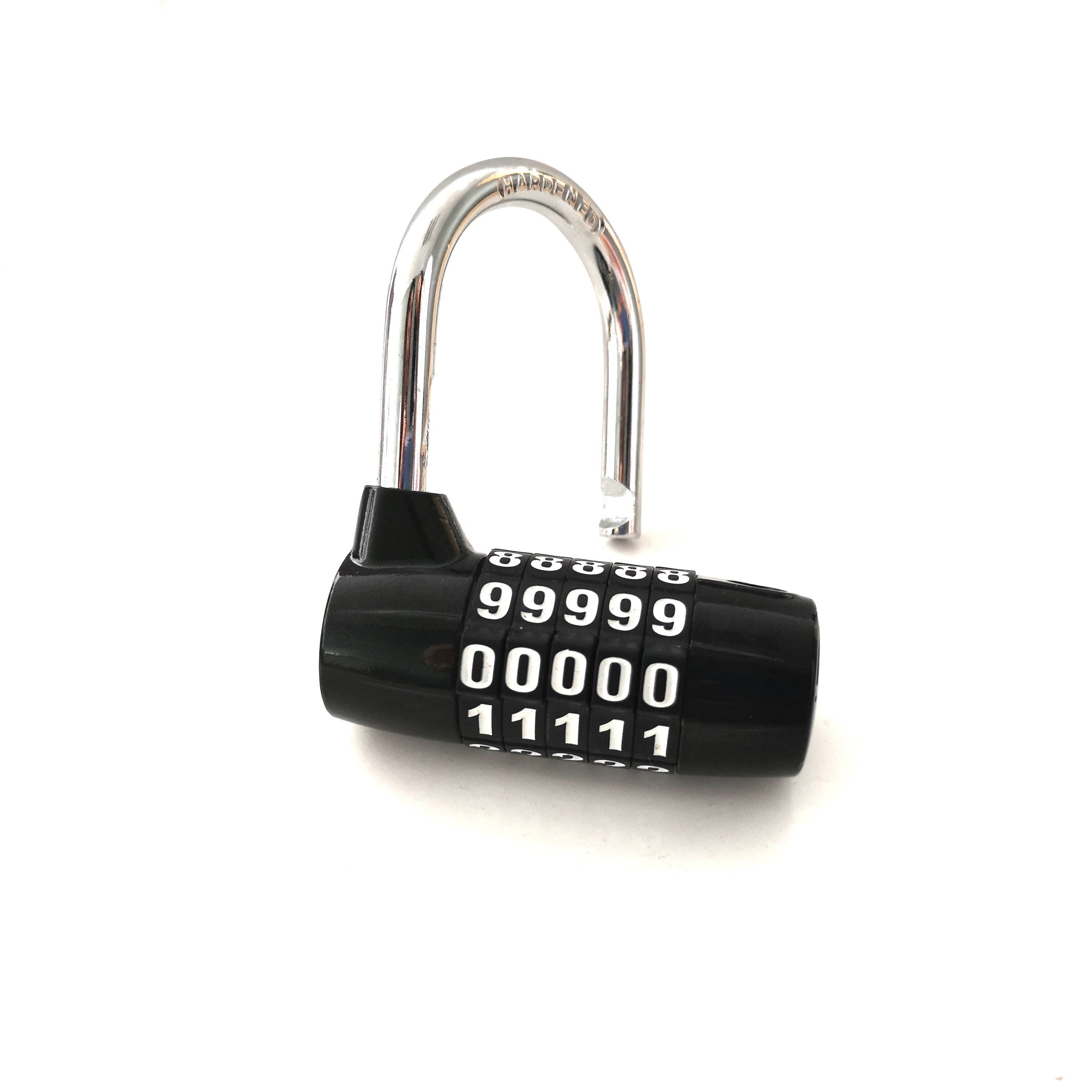 AJF High quality and security U shape 4 digits 5 number 5 letters fitness gym combination padlock