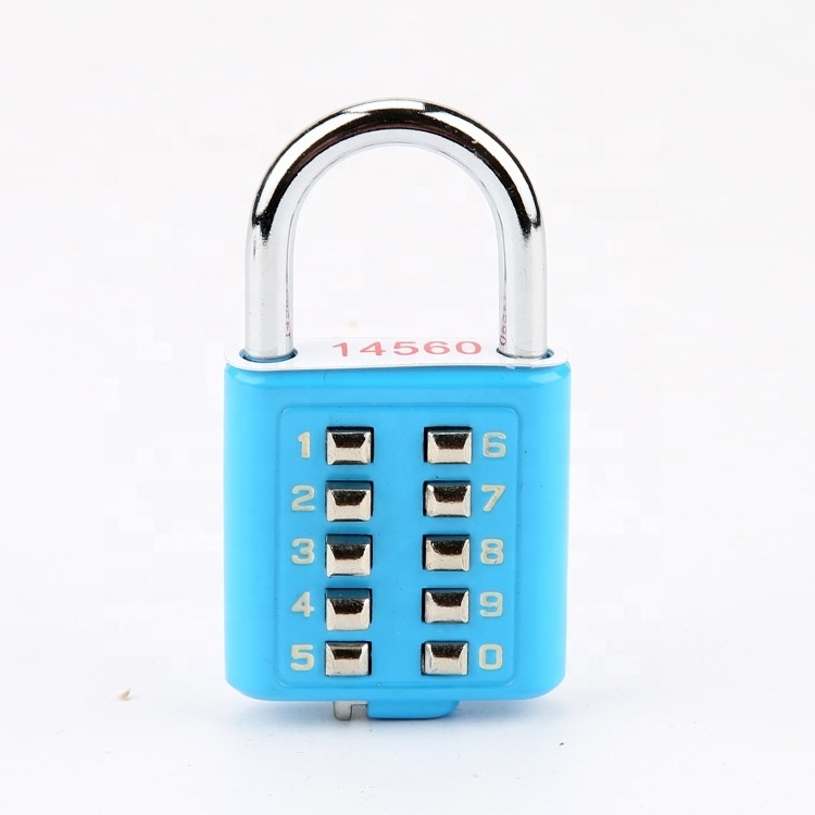 AJF chrome plated outdoor keyless padlock 10 button high security lock