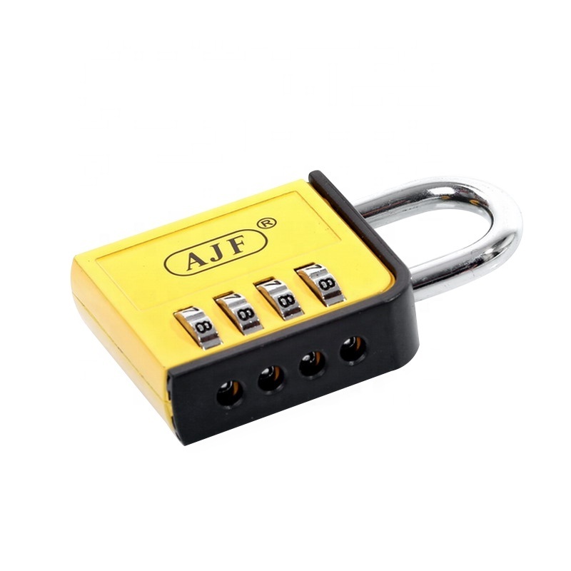 AJF Heavy Duty Security Suitcase Lock with 3-4 Wheels Digit Coded Password Combination Good Quality Zinc Alloy Padlock for Gym