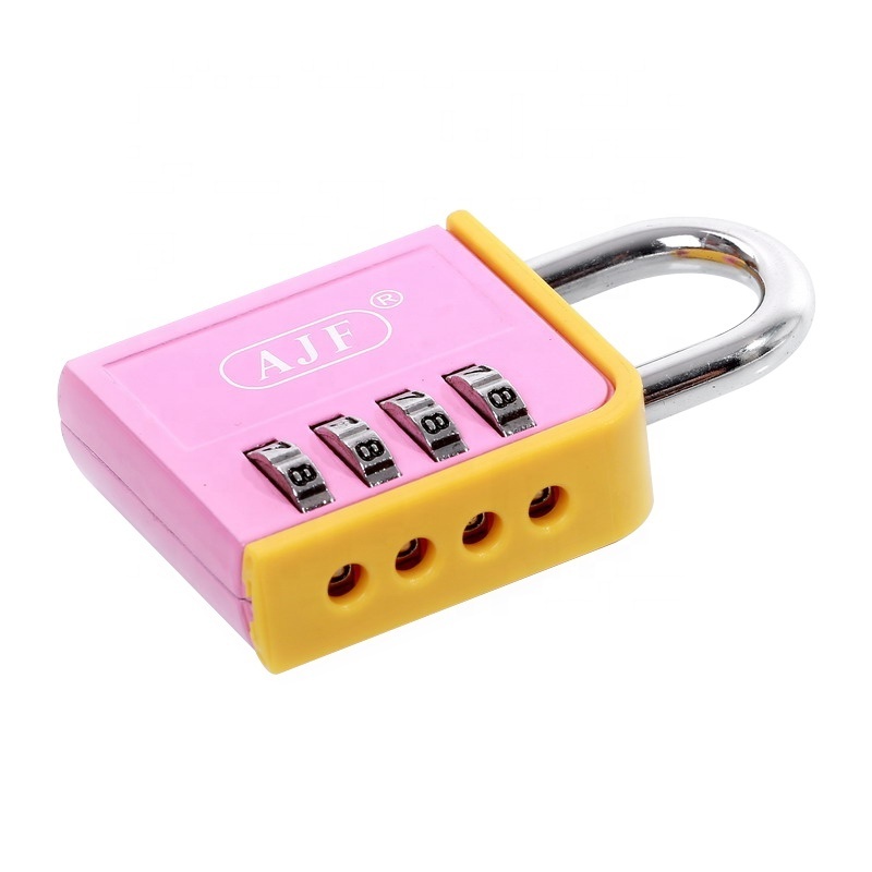 AJF Heavy Duty Security Suitcase Lock with 3-4 Wheels Digit Coded Password Combination Good Quality Zinc Alloy Padlock for Gym