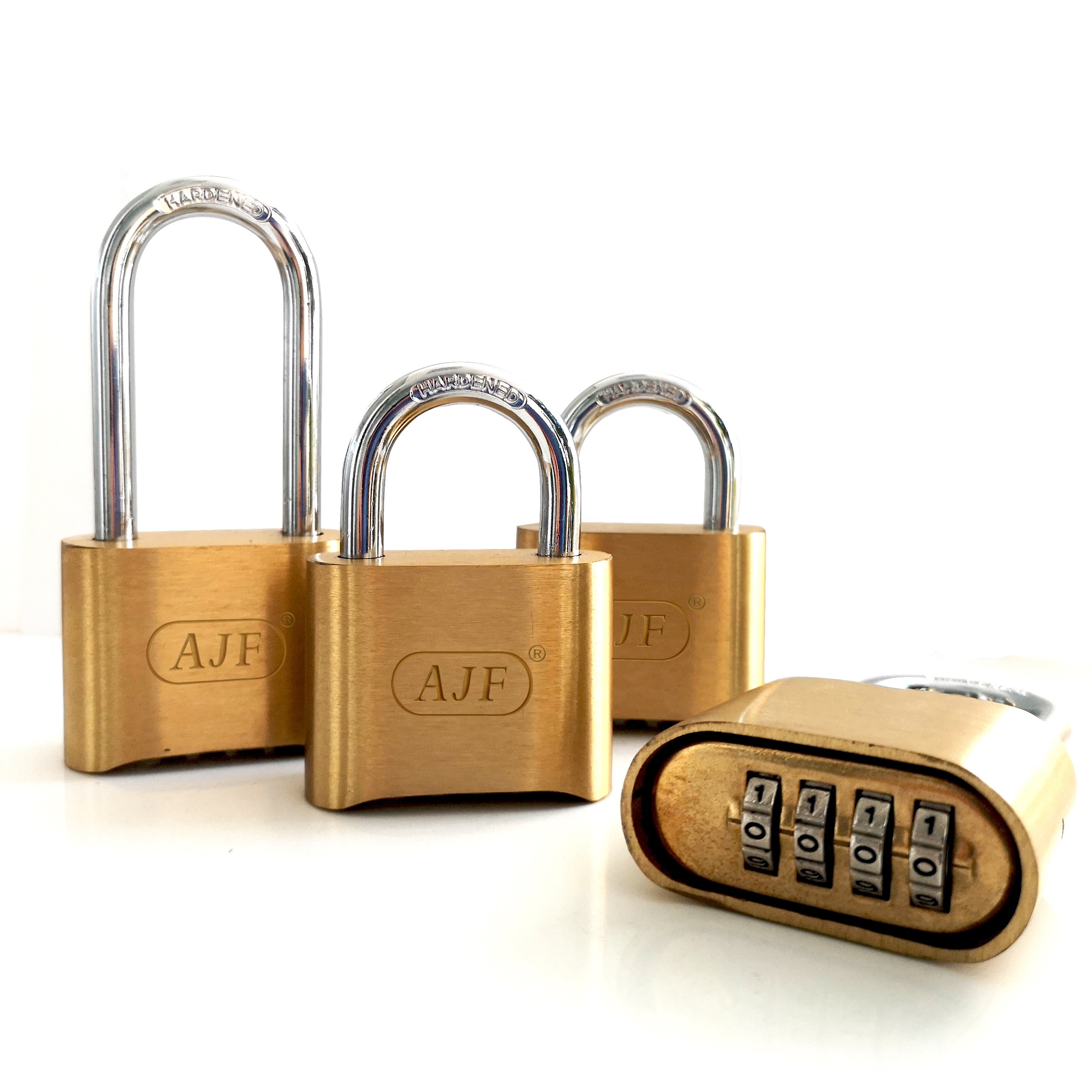 AJF High quality and security digital solid brass guard or locker or outdoor number combination padlock