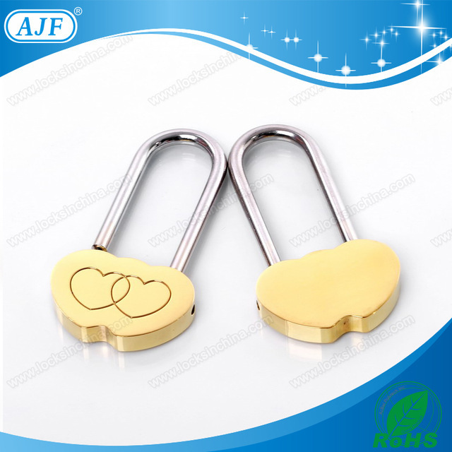 40MM brass double heart Love Padlocks For Couples