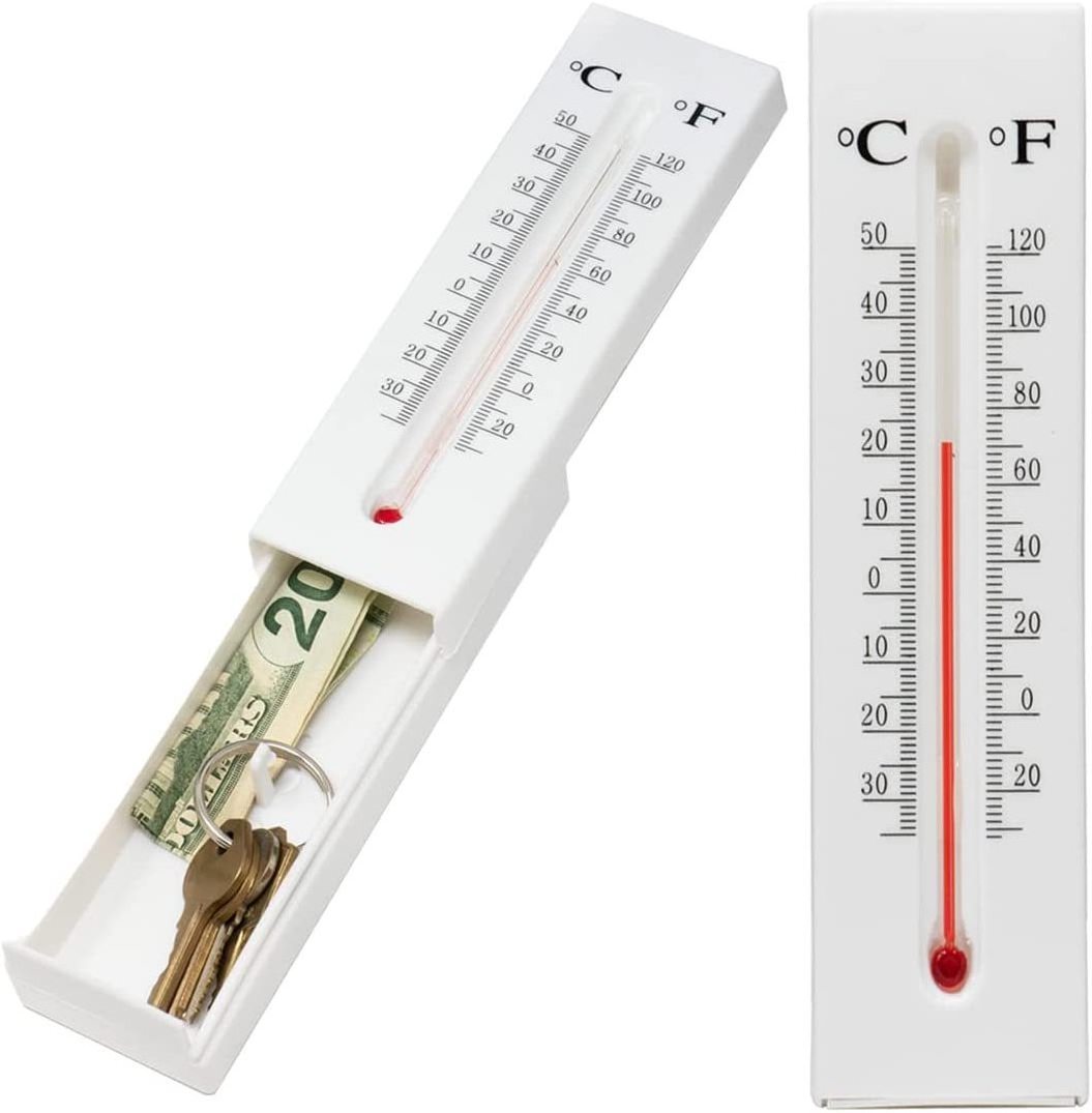 Thermometer Decorative Hide a Key Diversion Hidden Compartment- Secret Hidden Storage - Key Hider Outdoor