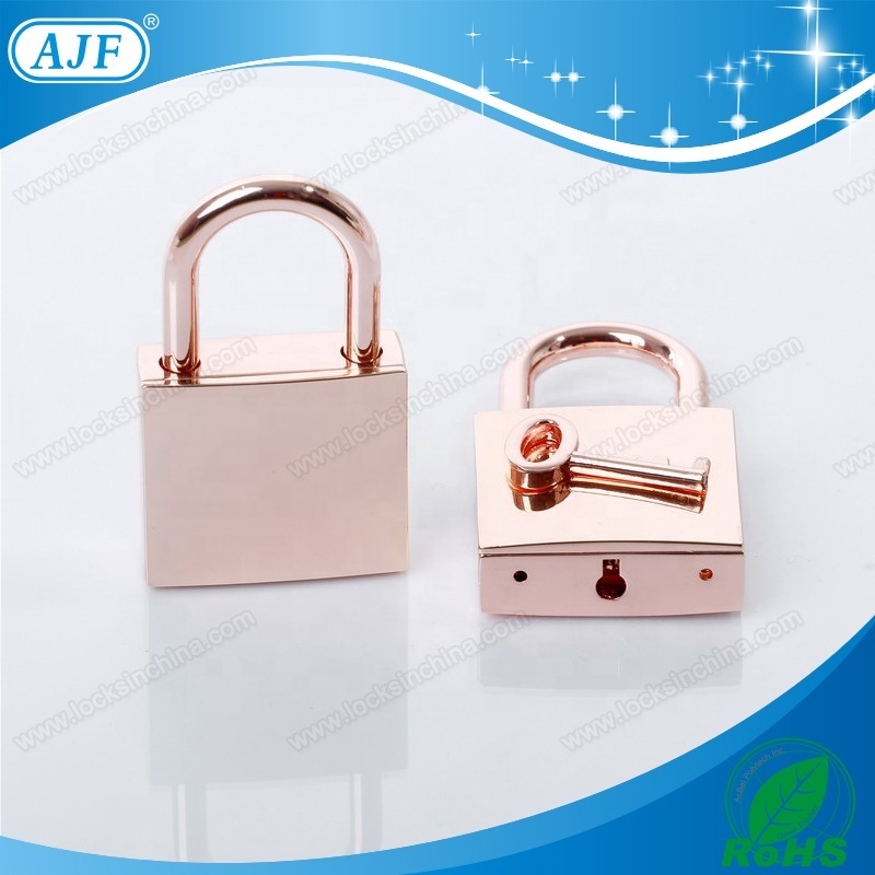 Rose Gold Free Ship AJF High Quality 40mm Bridge Love Lock Square Shape Lock 38x13x65mm Zinc Alloy ROHS,EN71-3 Key Padlock