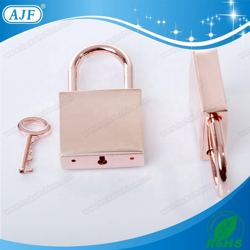 Rose Gold Free Ship AJF High Quality 40mm Bridge Love Lock Square Shape Lock 38x13x65mm Zinc Alloy ROHS,EN71-3 Key Padlock