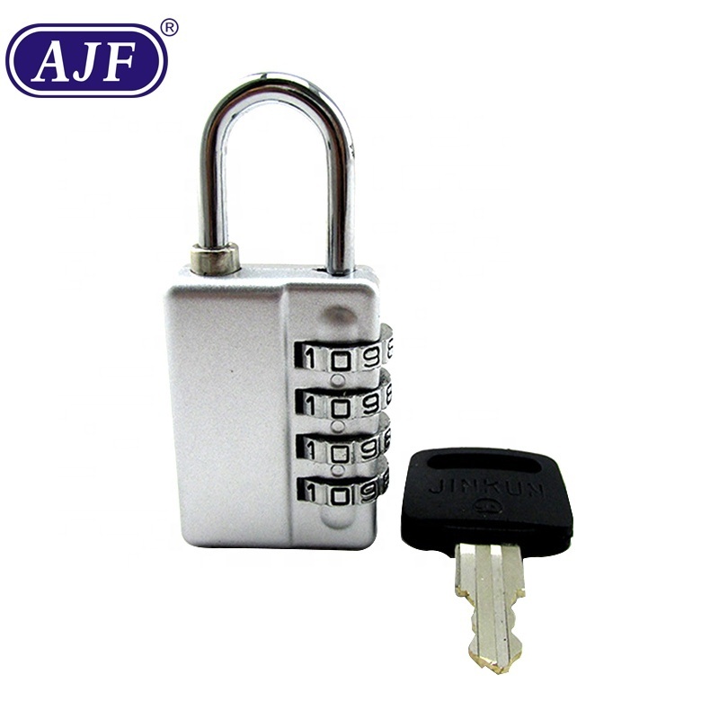 AJF 4 digit password key double open decoding combination lock luggage bag toolbox locker closet management small padlock