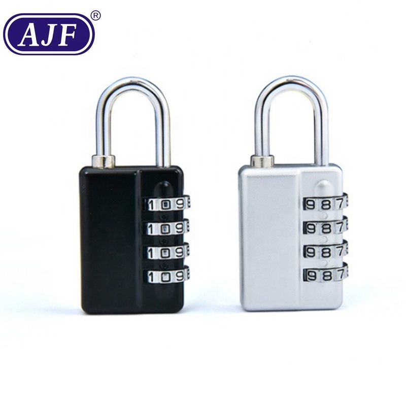 AJF 4 digit password key double open decoding combination lock luggage bag toolbox locker closet management small padlock