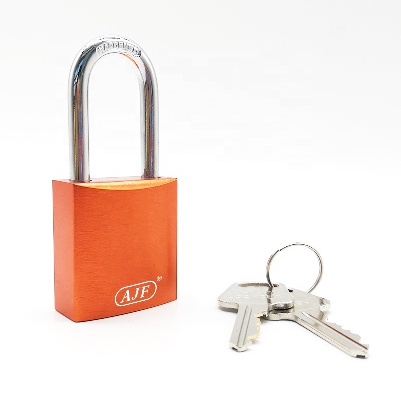 AJF High quality long hook American keyable Solid Aluminum Safety Lockout Padlock