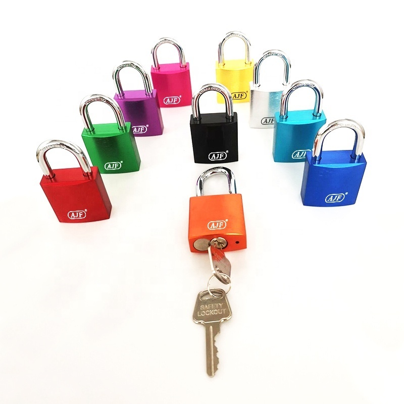 AJF Aluminum Safety Series Padlock for Outdoor Door Lockout Top Security Key Unlocks for Wood Doors Boxes Packed