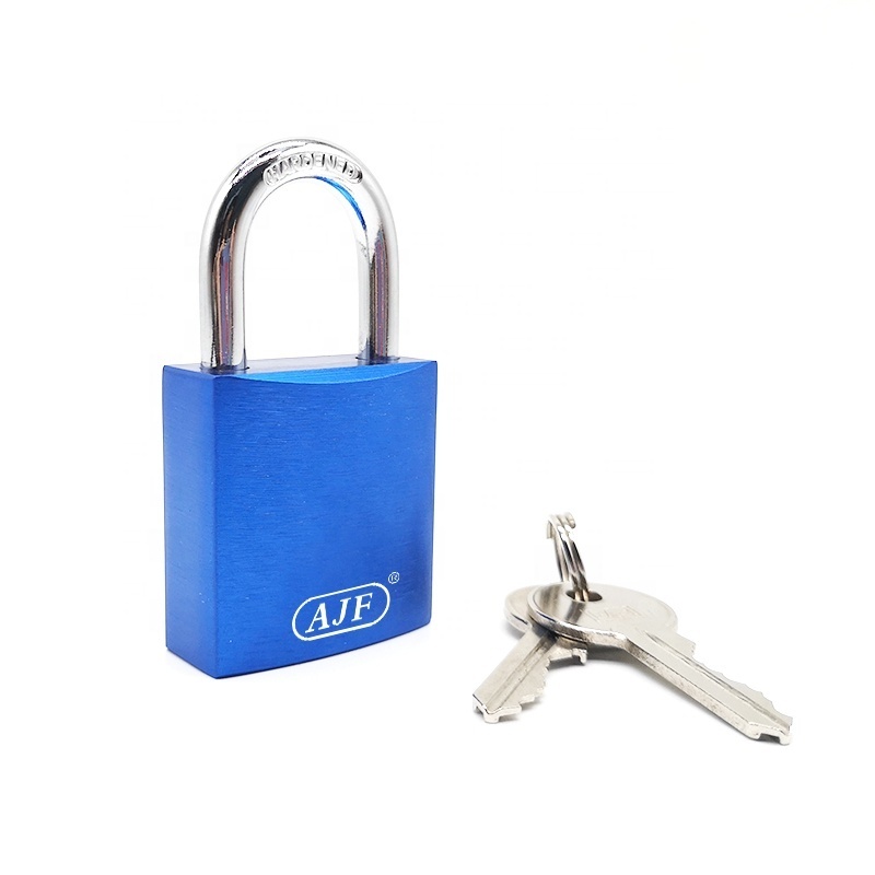 AJF Aluminum Safety Series Padlock for Outdoor Door Lockout Top Security Key Unlocks for Wood Doors Boxes Packed