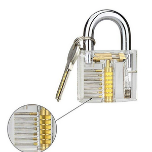 Transparent Cutaway Locks Inside View Practice Padlock Visible View Lock Training Skill Locks Keyed Padlock