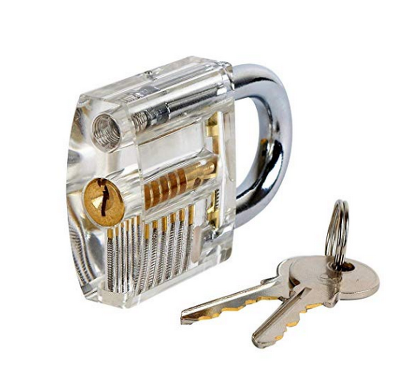 Transparent Cutaway Locks Inside View Practice Padlock Visible View Lock Training Skill Locks Keyed Padlock