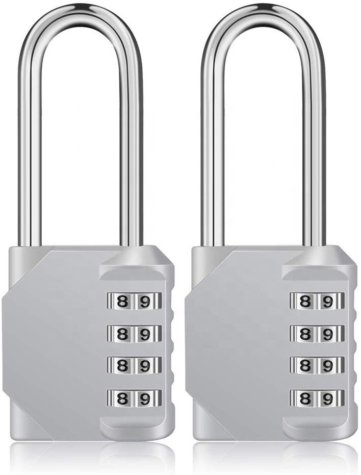 AJF combination padlock 4 digit combo lock Resettable Combo Lock for School, Gym & Employee Locker, Outdoor