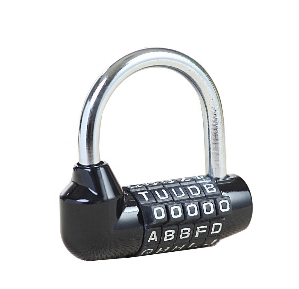 AJF High quality U shaped replaced 5 letters numbers fitness gym combination padlock