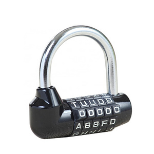 AJF High quality U shaped replaced 5 letters numbers fitness gym combination padlock