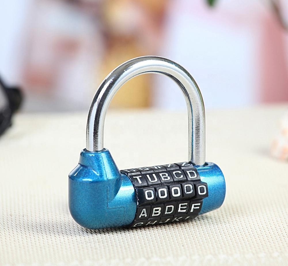 AJF High quality U shaped replaced 5 letters numbers fitness gym combination padlock