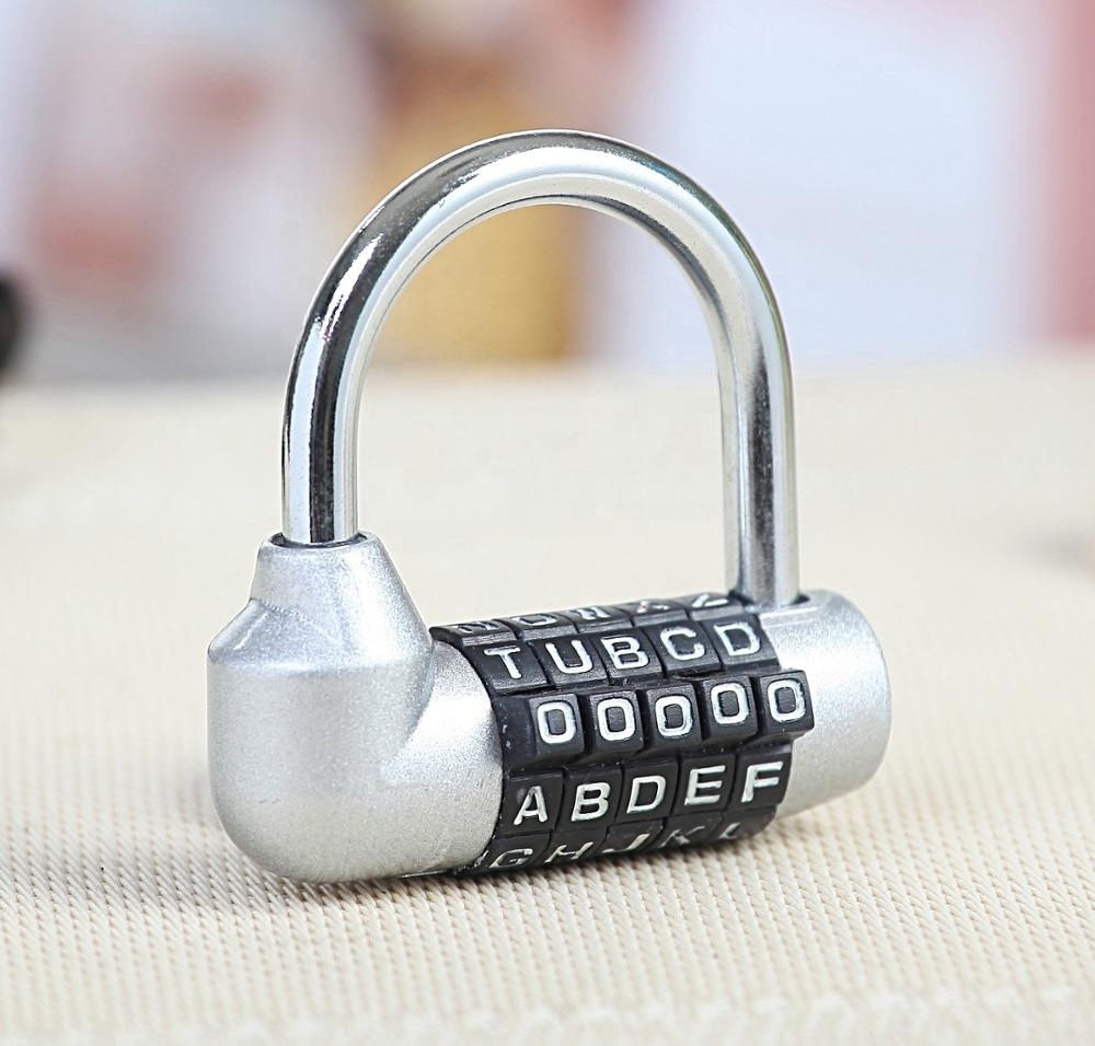 AJF High quality U shaped replaced 5 letters numbers fitness gym combination padlock