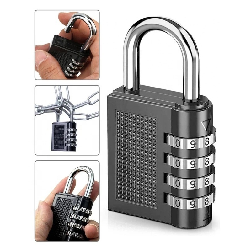 Metal Password 4 Digits Combination Password Code Number Lock Padlock Safety Travel Accessory Luggage Locks