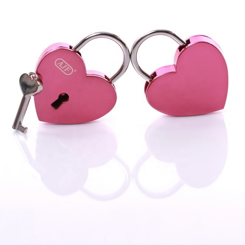 AJF TUV PASSED TOP Sale shiny pink valentine's day metal love heart lock