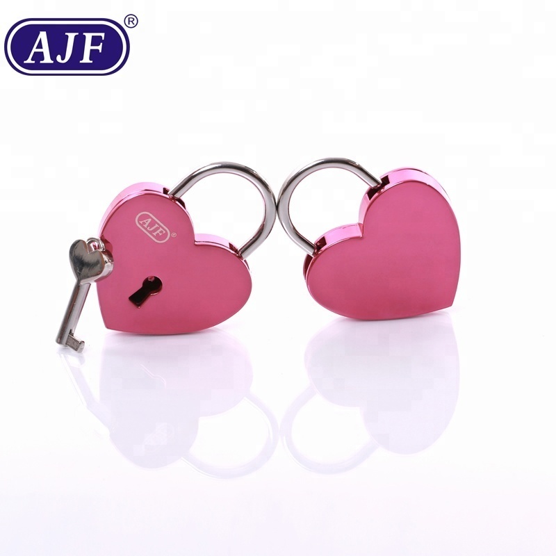 AJF TUV PASSED TOP Sale shiny pink valentine's day metal love heart lock