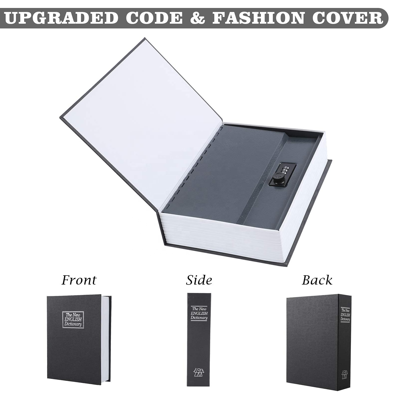 AJF XL Largest Diversion Hidden Combination Lock Steel Money Metal Safe Lock Box Book Safe Box