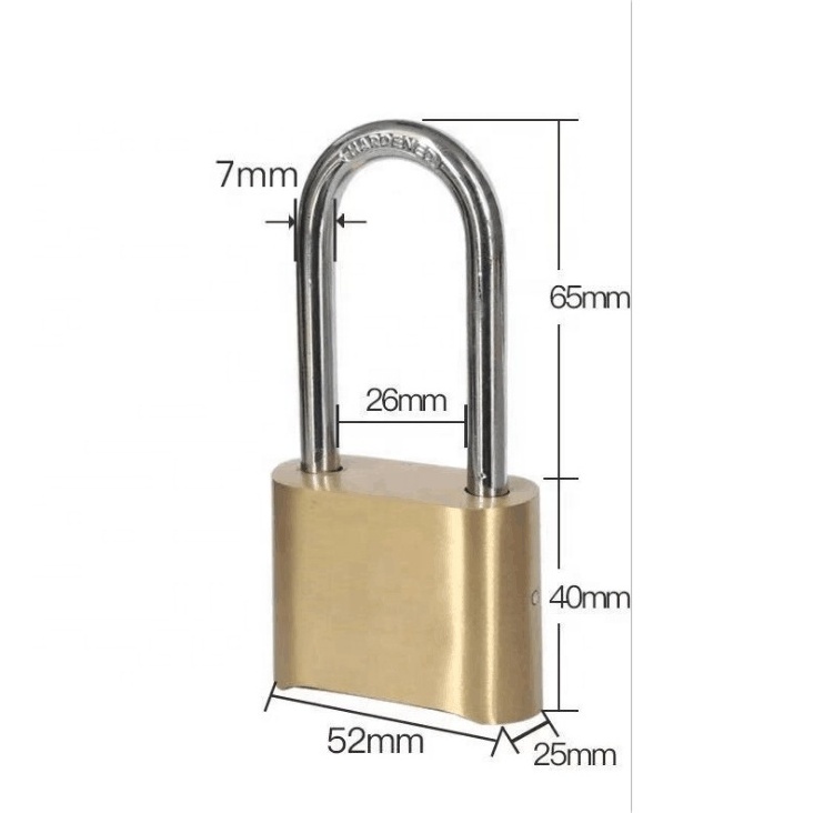 AJF Waterproof Rustproof Outdoor Lock Shackle Bottom Password Lock Door Warehouse Chamber Padlock Long Shackle Brass Door 4 Bit