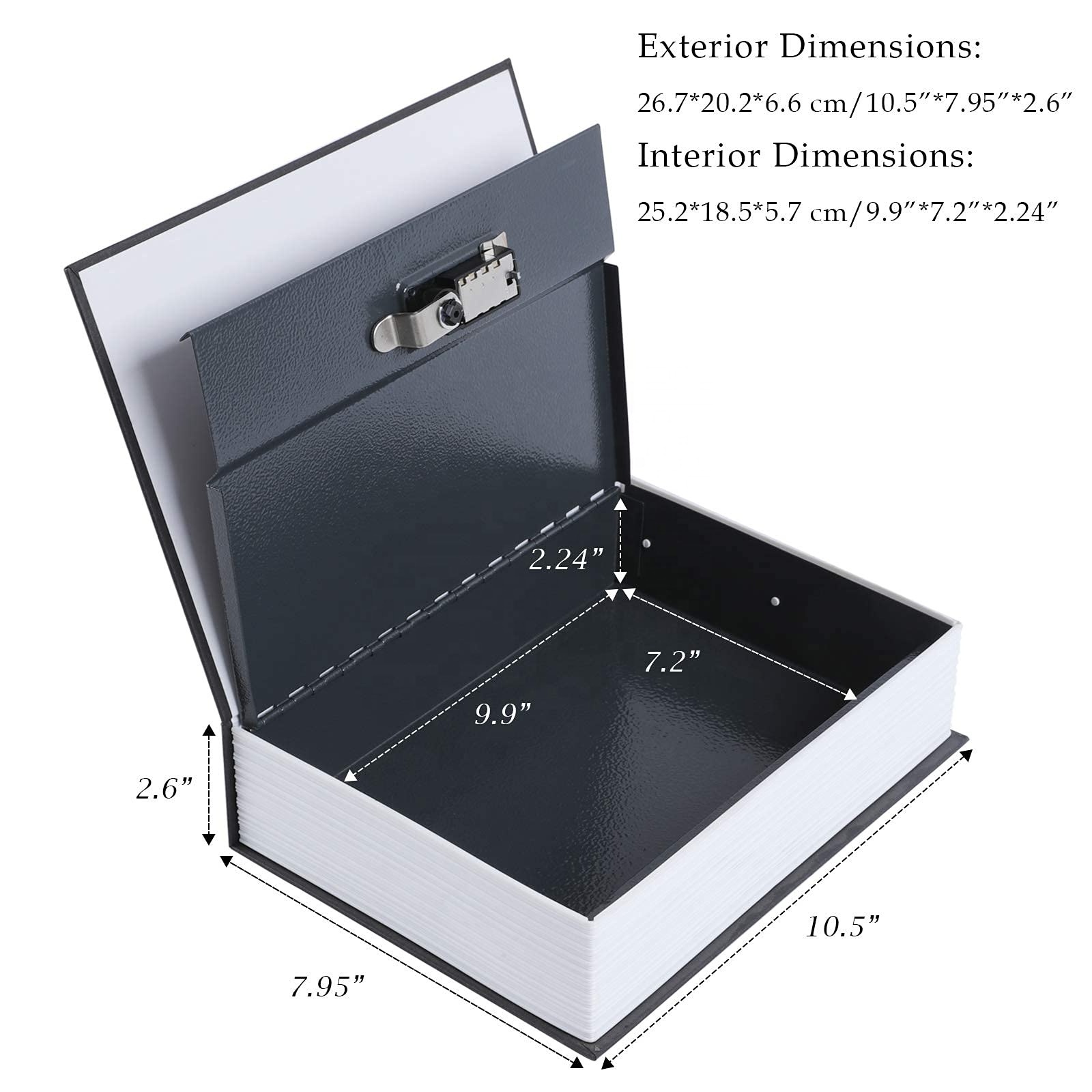 AJF XL Largest Diversion Hidden Combination Lock Steel Money Metal Safe Lock Box Book Safe Box