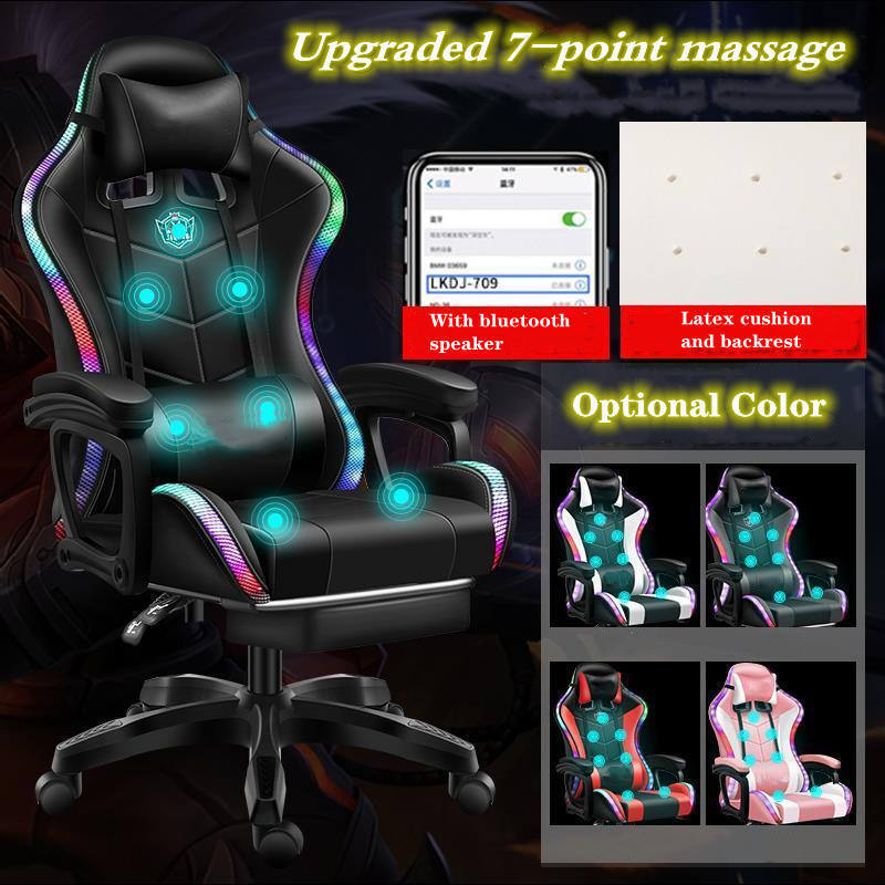 Cheap Zero Gravity Pu Leather luxury leather gaming chair With Lights And Speakers