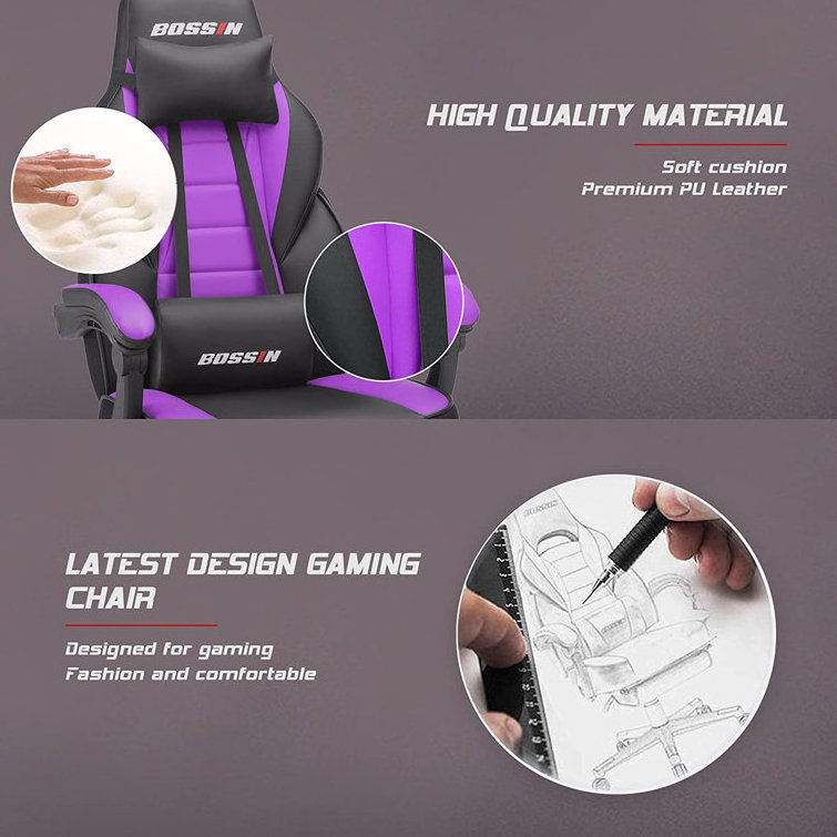 Modern High Back Computer swivel reclining pu leather racing gaming chair